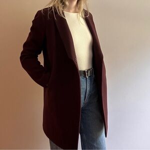 Oak + Fort Wool Coat in Burgundy